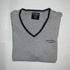 Women Ralph Lauren gray v-neck top size Small